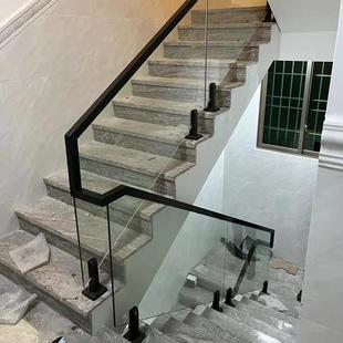 深圳定制玻璃扶手护栏玻璃楼梯扶手栏杆玻璃实木扶手铝合金扶手