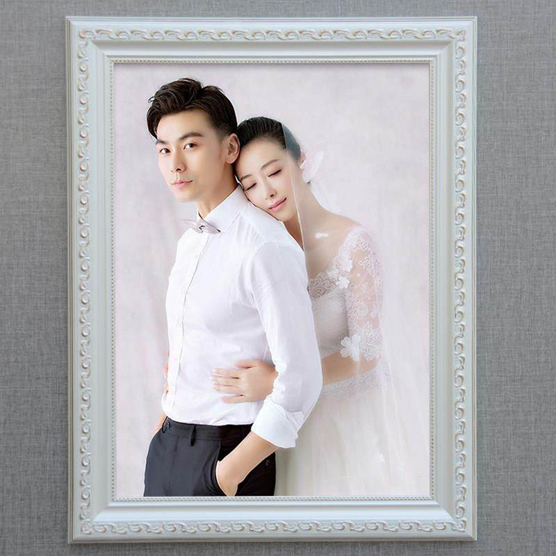 欧式实木相框挂墙照片框12 18 24 30 36寸婚纱照片相框拼图框画框