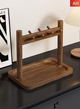 实木入户玄关置物架门口钥匙挂架鞋柜上摆件整理架桌面首饰收纳盒