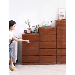 实木抽屉式多层收纳柜35宽小窄柜45宽夹角缝隙柜家用卧室五斗柜子