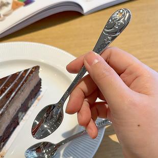 高端款！星月手柄316级别不锈钢勺子咖啡勺甜品勺搅拌棒摆拍小勺