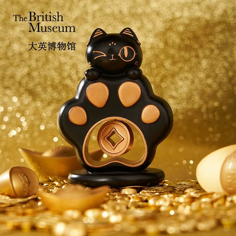 大英博物馆萌猫转大钱桌面办公工位居家摆件乔迁男生生日礼物女生