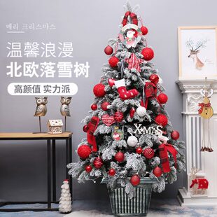 饰迷你小型圣诞60发光套餐cm圣诞节 圣诞树1.5米网红家用摆件1.8装