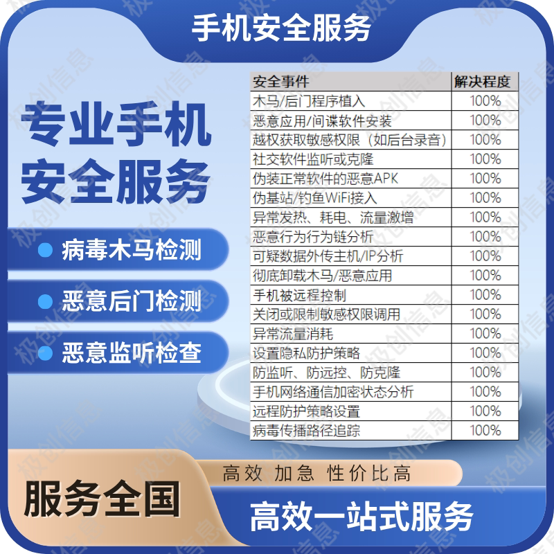 手机专业杀毒被监控被监听被黑处设备维修或租赁服务