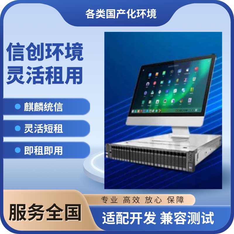 国产化服务器信创环境信创CPU操作系统数据库各类环境租赁短租