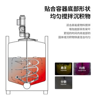 316不锈钢新型螺旋螺带搅拌桨杆实验室科研搅拌头工业IKA 燎工304