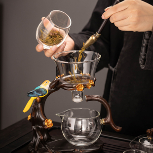 玻璃自动茶具套装 2023新款 家用轻奢茶壶功夫磁吸懒人泡茶神器
