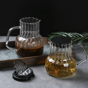 玻璃泡茶壶家用冲泡咖啡器具分享壶过滤杯冷饮杯壶 手冲咖啡壶套装