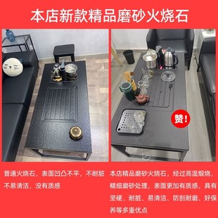 功夫茶几现代简约火烧石多功能茶几茶桌椅组合办公室家用茶盘客厅