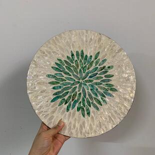 彩贝壳餐垫防烫桌垫高档轻奢手工贝壳垫隔热餐桌垫高级贝母杯垫