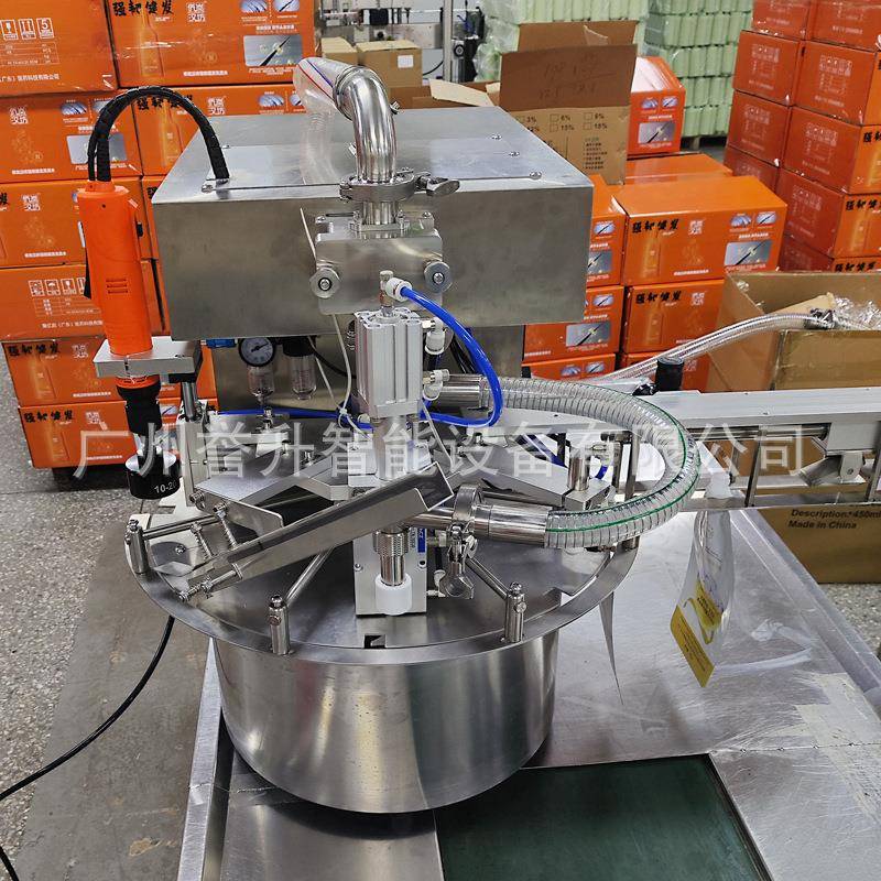 全自动自立袋灌装落盖拧盖机吸嘴袋自吸袋包装转盘式一体机