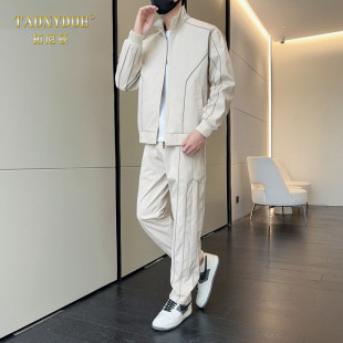 2024年春秋夹克外套搭配长裤 男士 帅气两件套男 休闲运动套装 时尚