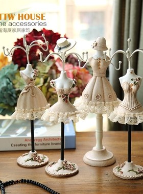 田园公主铁艺可旋转耳环饰 首饰展示架 项链珠宝挂梳妆台家饰摆件