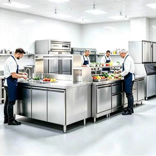 CZT-08不锈钢台可定制操作台商用奶茶店水吧台卧式冷藏操作台