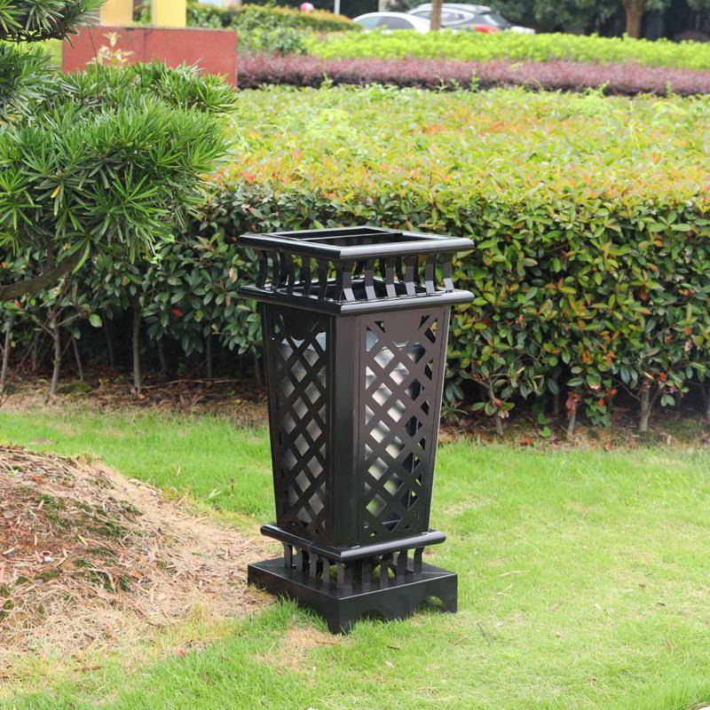 厂家直销街道家具户外创意垃圾桶果皮箱铁艺网格不锈钢垃圾桶