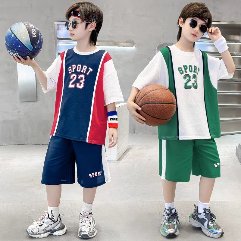 KEEN DA联名男童篮球服套装夏装儿童短袖背心男孩速干运动服