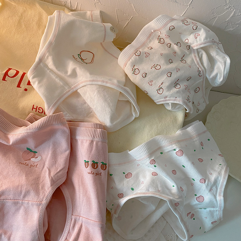 5条装/小屁桃裤裤可爱桃子简约舒适透气中腰纯棉少女学生蜜桃内裤,女士内衣/男士内衣/家居服,女三角裤,淘宝优惠券,粉丝福利购,淘宝优惠卷
