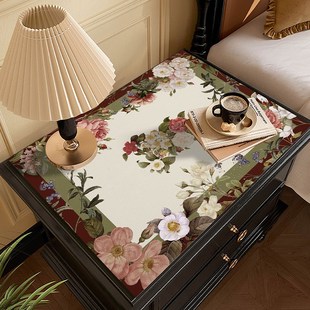 美式 卧室床头柜防尘皮革垫布防水防油免洗盖巾盖布梳妆台面垫 欧式