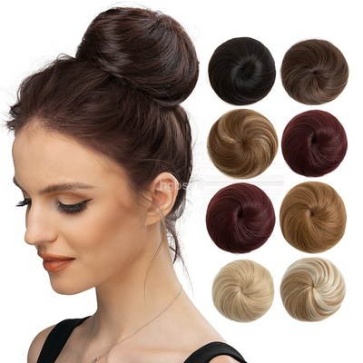 欧美假发女抽绳丸子头直发包假发包新娘盘发器金棕色道姑头wigs