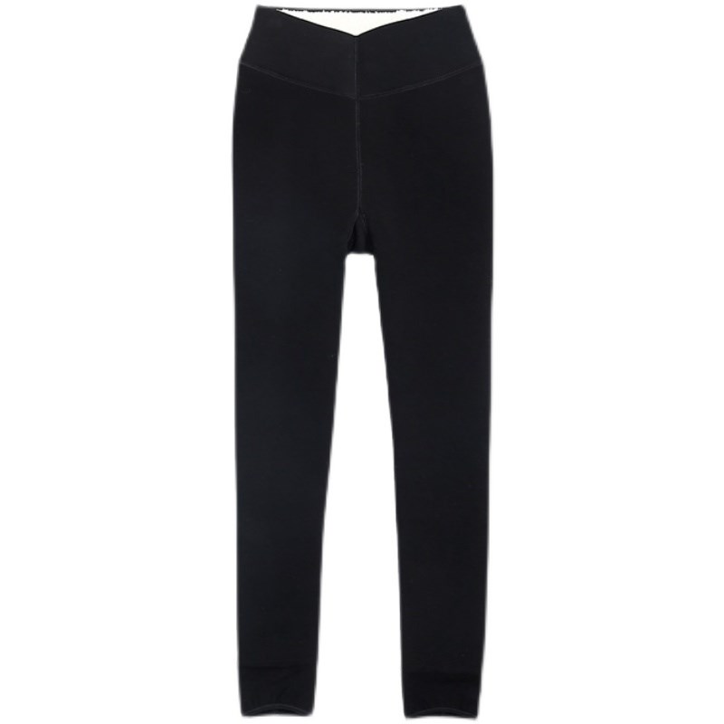 淡时光600g羊羔绒巨无霸打底裤女外穿冬季黑色加厚保暖棉裤踩脚袜