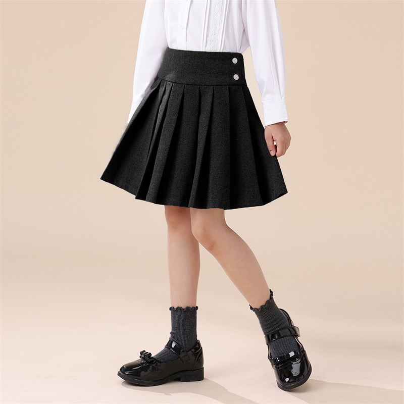 女童百褶裙春秋新款中大童学院风半身裙抗皱裙子小学生JK短裙套装