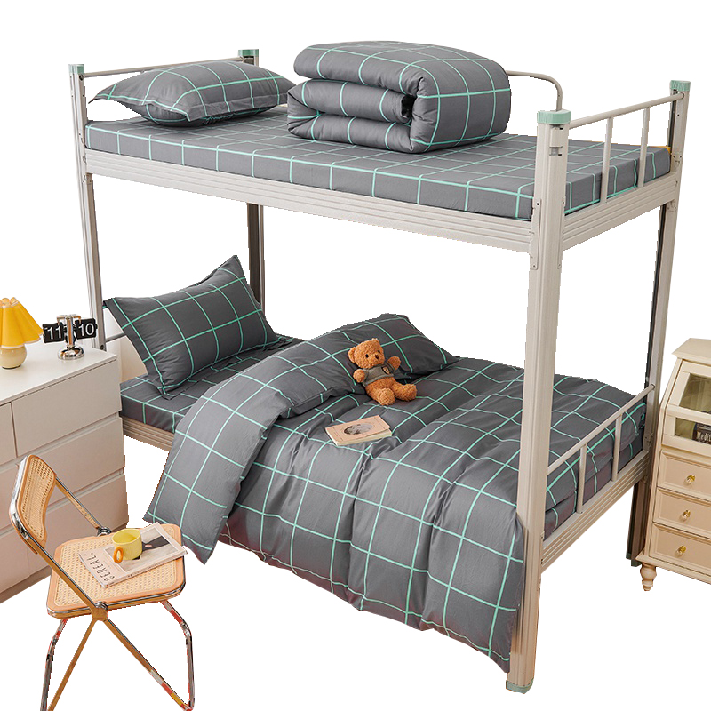 学生住校三件套纯棉宿舍牀上六件套全套餐被褥牀笠牀套全棉牀垫套