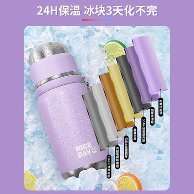 保温杯女生2025新款316不锈钢中学生上学专用高颜值便携壶水杯子