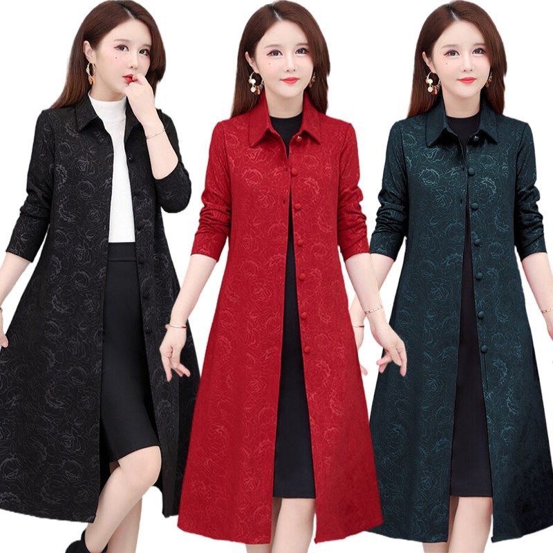 春秋女外套上衣外搭开衫中年妈妈中长款大码外披风衣收腰显瘦大衣,女装/女士精品,风衣,淘宝优惠券,粉丝福利购,淘宝优惠卷