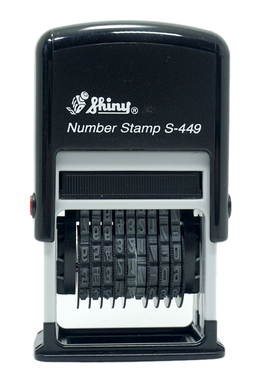 新力牌S-449数字印章可调小号合格证编码批号章自动回墨9位编号章