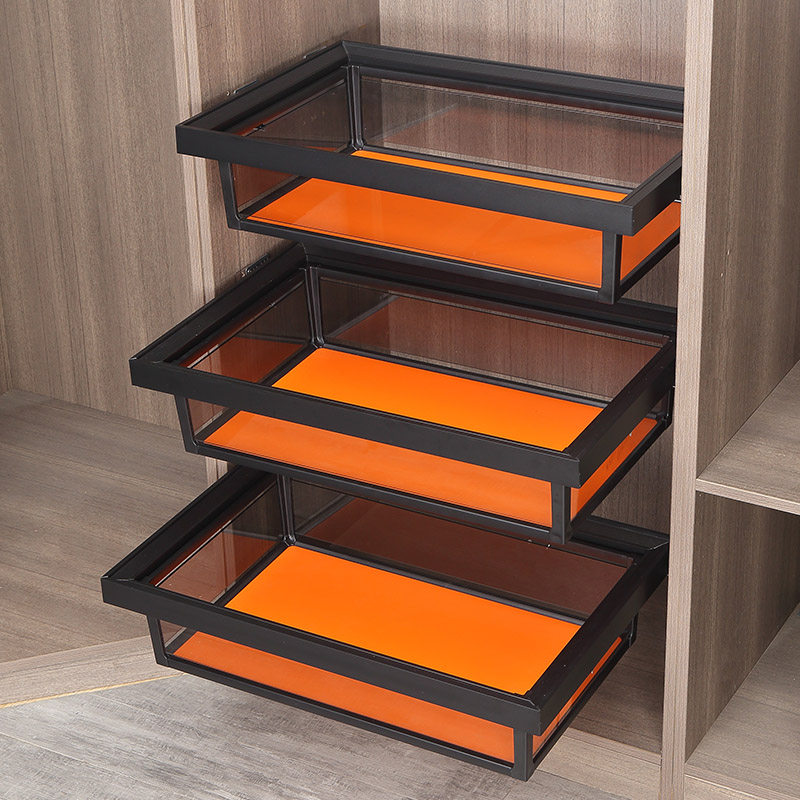 衣柜拉篮抽屉式伸缩滑轨抽拉篮衣帽间裤架内置收纳储物金属玻璃篮,基础建材,衣柜拉篮,淘宝优惠券,粉丝福利购,淘宝优惠卷