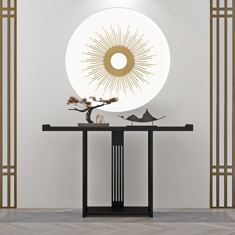 新中式实木玄关桌禅意供桌玄关柜靠墙窄桌入户翘头案几酒店端景台