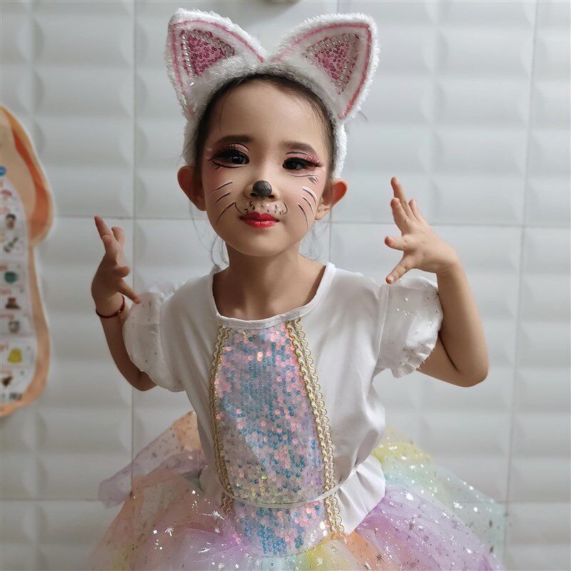 波斯猫爱跳舞的小怪兽动物服儿童表演服三只猫学猫叫小猫咪演出服