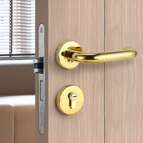 门锁室内卧室静音房门锁家用通用型锁舌两件式锁木门把手锁芯锁具