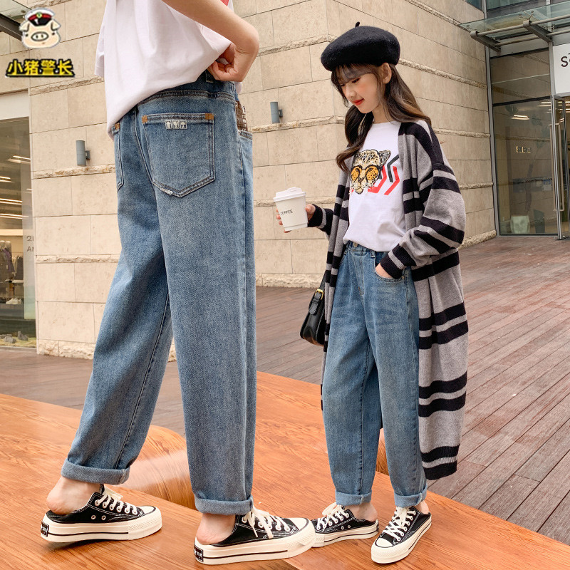 女童春季牛仔裤儿童2024新款春装中大童洋气直筒裤春秋裤子老爹裤