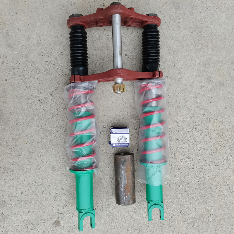 双卡减震器前叉总成建筑工地电动三轮车改装 前轮胎转向全套配件