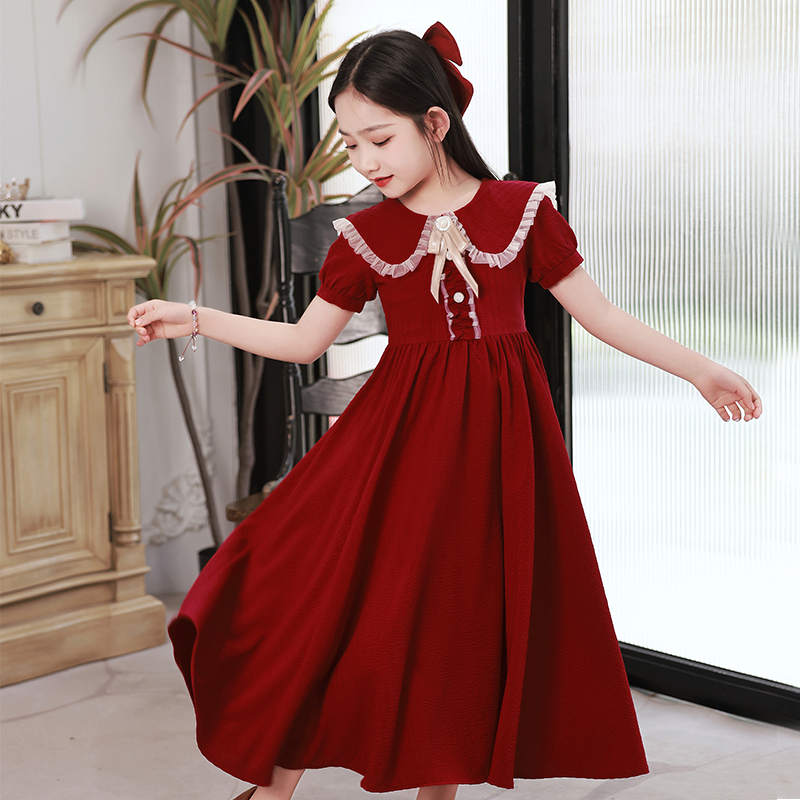 连衣裙女童2023夏季新款甜美学院风儿童裙子公主女孩长裙童装夏