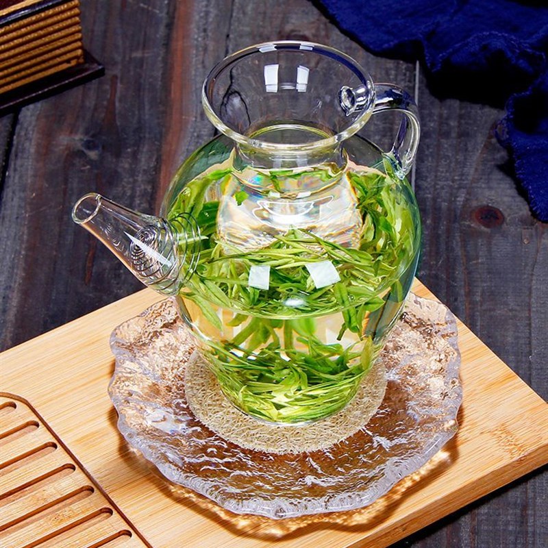 仿宋茶壶绿茶执壶耐热茶杯泡茶器透明小号花瓶醒酒壶高硼硅玻璃壶