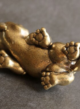 纯黄铜小铜器摆件茶宠精品纯铜招财貔貅汽车桌面办公装饰品礼品