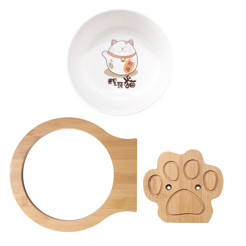 猫碗保护颈椎陶瓷大号304不锈钢喝水碗悬挂式猫粮盆固定挂笼狗碗