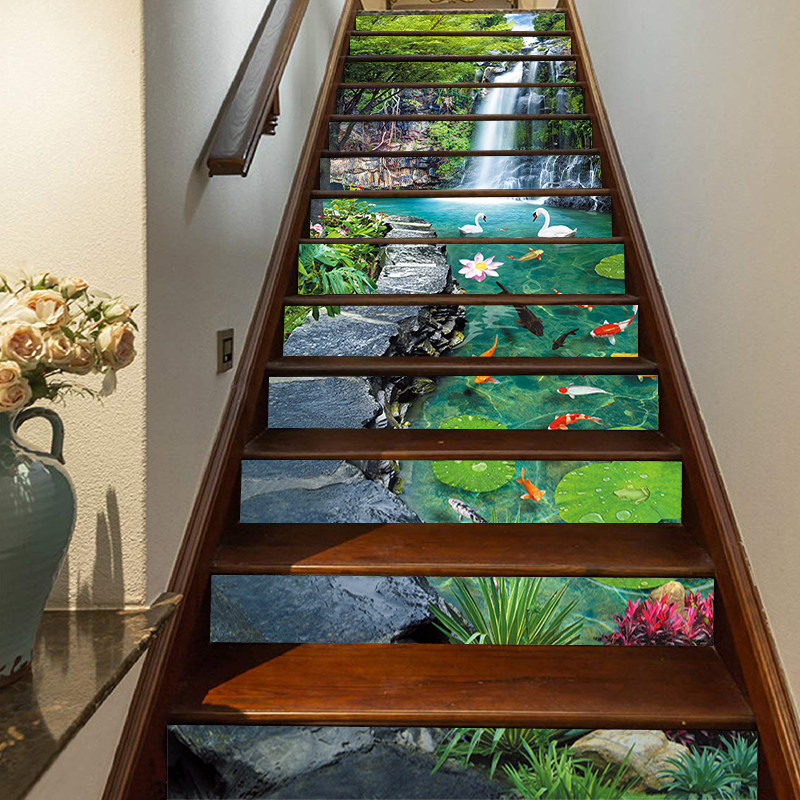 网红绿色森林风景创意台阶贴纸3D楼梯贴酒店餐馆楼梯翻新可定制,家居饰品,软装墙贴,淘宝优惠券,粉丝福利购,淘宝优惠卷