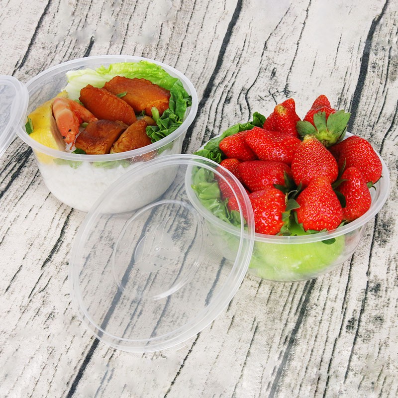 粥打包盒500餐盒一次性圆形700打包碗带盖塑料快餐早餐饭店圆粥盒