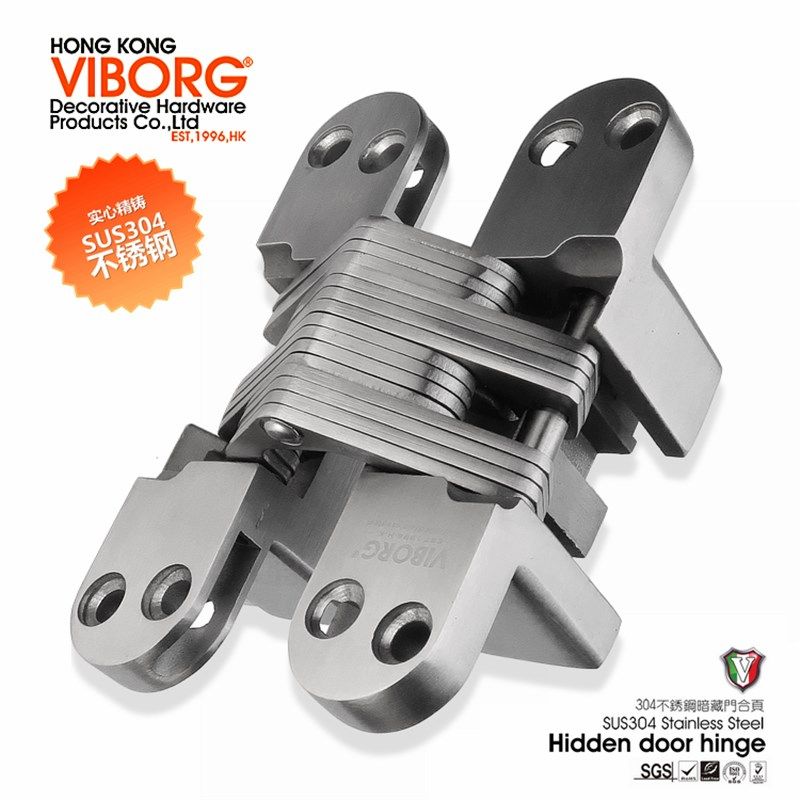 香港域堡 精铸304不锈钢暗藏门十字铰链暗藏合页酒店隐藏门实木门