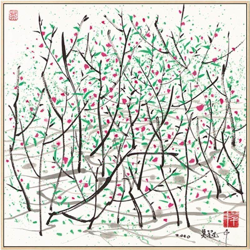 网红吴冠中新中式客厅装饰画正方形水墨室画玄房壁画茶关书饭厅挂,家居饰品,现代装饰画,淘宝优惠券,粉丝福利购,淘宝优惠卷