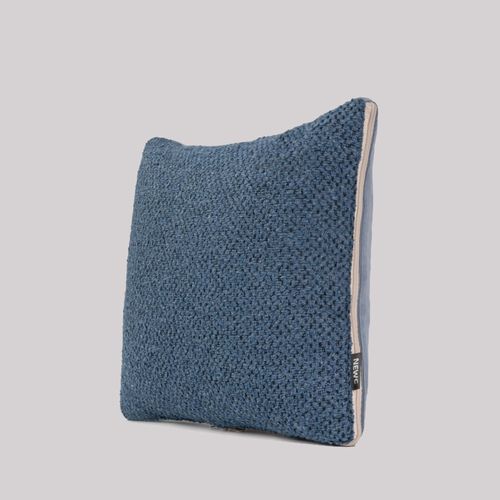 新宸优品 蓝色简约纯棉抱枕被子两用车载沙发办公室午休被二合一