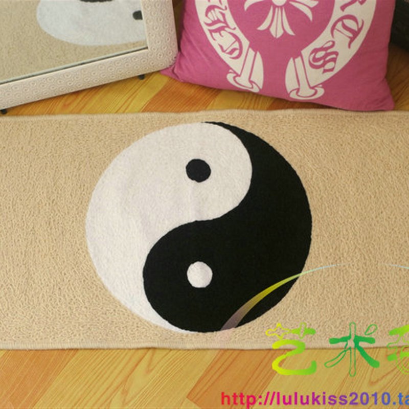 浅色阴阳鱼太极八卦地垫坐垫地毯