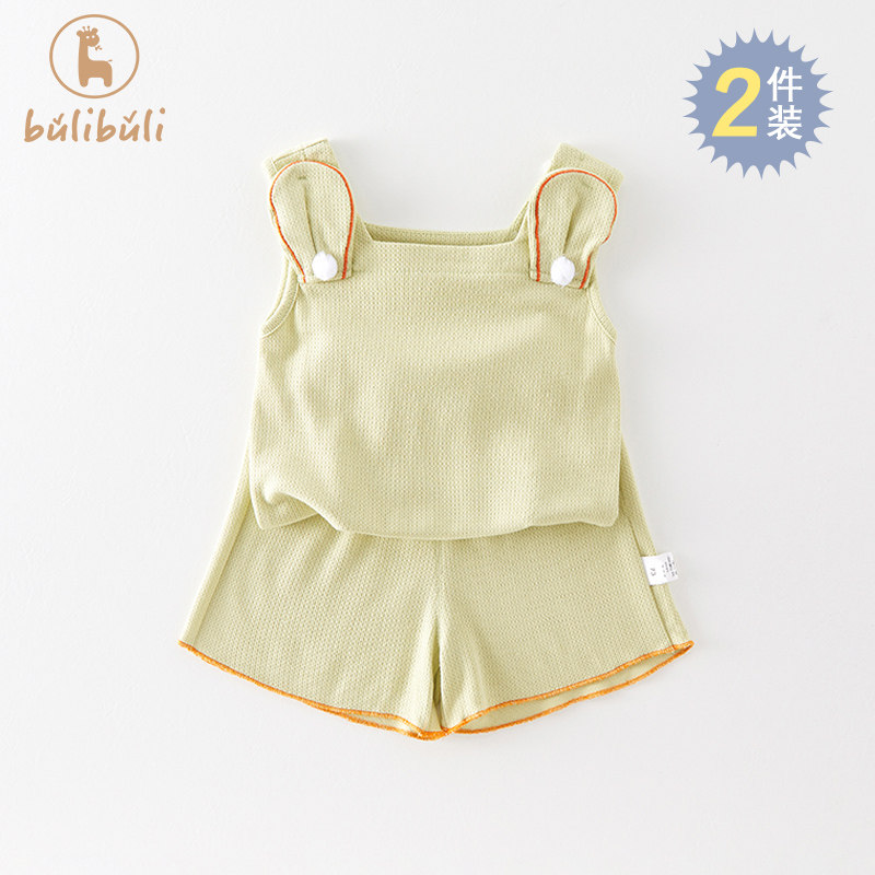 女宝宝夏装套装0一3岁婴儿衣服夏季吊带短裤休闲儿童分体两件套潮