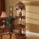 美式 实木环形置物架鸟笼形花架陈列展示架博古架新款