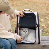 猫包便携外出夏天透气隐蔽宠物包双肩背包狗狗携带猫咪包大容量