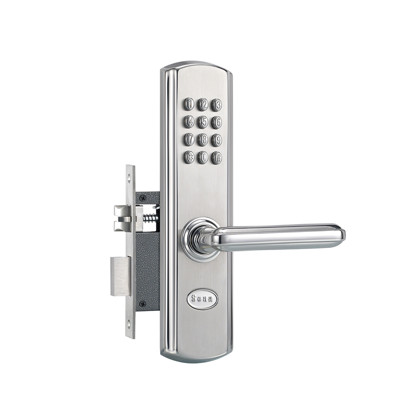 新款不锈钢机械密码锁家用房间室内房门木门大门铝合金户外防水锁