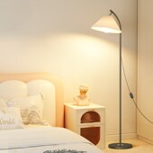 奶油风百褶落地灯全光谱简约客厅沙发卧室床头灯创意北欧立式 台灯